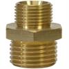 Doppelnippel 1/8"AG : 3/8"AG Messing 400 bar Länge: 23 mm. Max. 150 °C