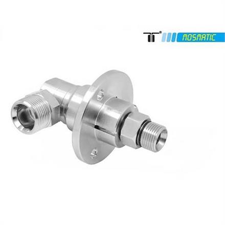 Drehgelenk-90° mit Flansch, Keramik/rf DXF-06-90° M22x1,5-M G3/8"M