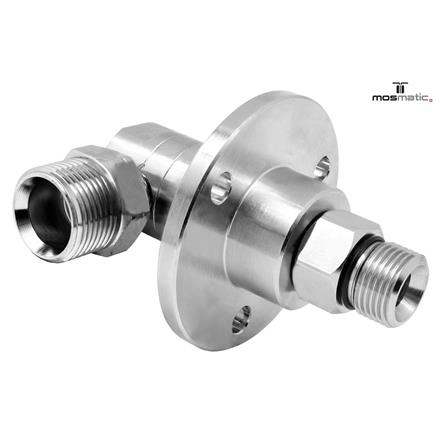 Drehgelenk-90° mit Flansch, rostfrei DGF-06-90° M21x1,5-M G3/8"M