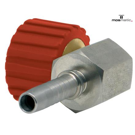 Drehkupplung-90° rostfrei/Kunststoff-rot DKS-06-90° M22x1,5-F Schl-Nip-5/16" (8,0)