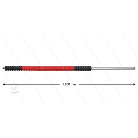 Düsenrohr 1200mm "Iso77", Edelstahl - Handgriff 500mm drehba