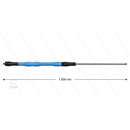 Düsenrohr 1200mm "Iso88" - Handgriff 500mm, Edelstahl, schwa