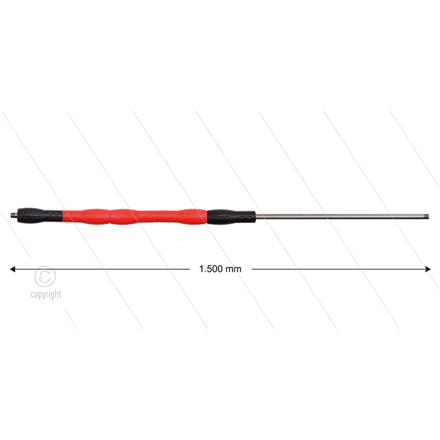 Düsenrohr 1500mm "Iso88" - Handgriff 500mm, Edelstahl, schwa