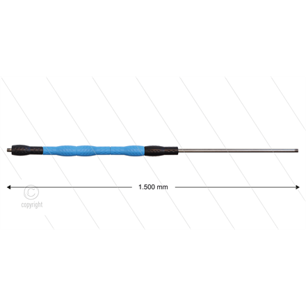 Düsenrohr 1500mm "Iso88" - Handgriff 500mm, Edelstahl, schwa