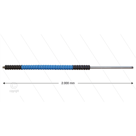 Düsenrohr 2000mm "Iso77", Edelstahl - Handgriff 500mm drehba