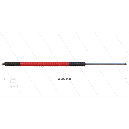 Düsenrohr 2000mm "Iso77", Edelstahl - Handgriff 500mm drehba