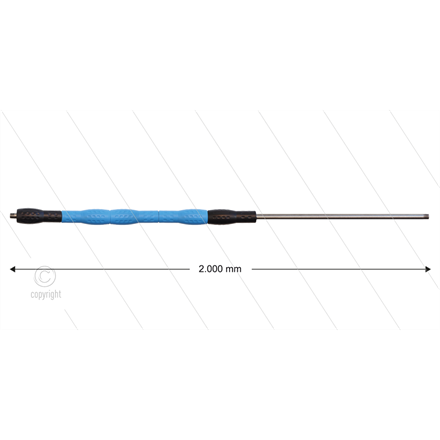 Düsenrohr 2000mm "Iso88" - Handgriff 500mm, Edelstahl, schwa