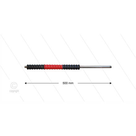Düsenrohr 500mm "Iso77", Edelstahl - Handgriff 300mm drehbar