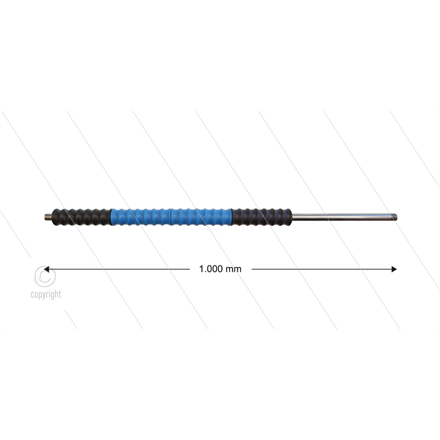Düsenrohr "Iso77"-L=1000mm - gerade - Edelstahl - Handgriff L=400mm - schwarz/blau/schwarz