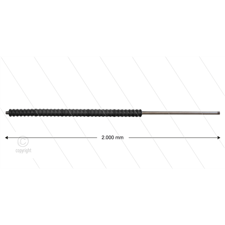 Düsenrohr "Iso77" - L=2000mm - Edelstahl - Isolierung L=500m
