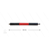 Düsenrohr "Iso77" - L=322mm - gerade - Edelstahl - Handgriff L=300mm drehbar - schwarz/rot