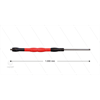 Düsenrohr "Iso88"- L=1000mm - gerade - Edelstahl - Handgriff L=400mm drehbar - schwarz/rot