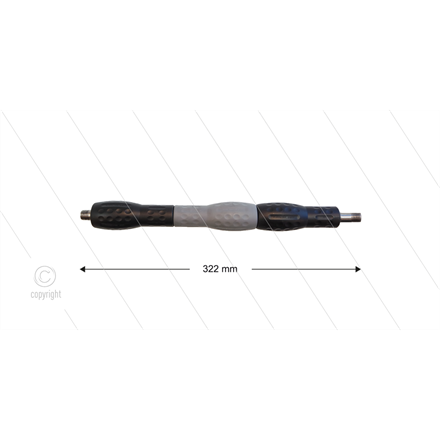 Düsenrohr "Iso88" - L=322mm - gerade - Edelstahl - Handgriff L=300mm drehbar - schwarz/gra