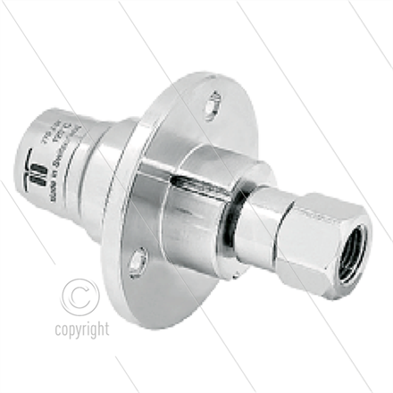 DYF Drehgelenk mit Flansch - dreifach gelagert - 2 x 3/8" IG - 275 Bar - NW6 - 2000 U/min
