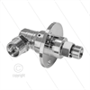 DYF Winkeldrehgelenk mit Flansch - dreifach gelagert - M22x1,5 AG x 3/8" AG - 275 Bar
