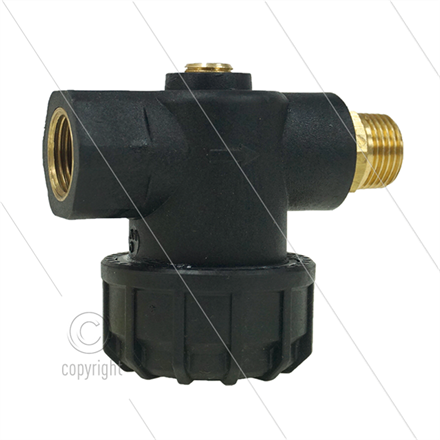F5 Bn - Kunststoff Filter - 300 mµ - 10 bar - 30 l/min - 1/2" IG x 1/2" AG - mit 1/4"