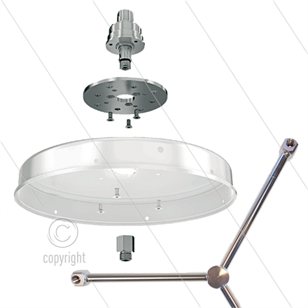 FL-Z Umbau Kit - Drehgelenk, Adapterplatte, Montageschrauben, Distanz-Adapter