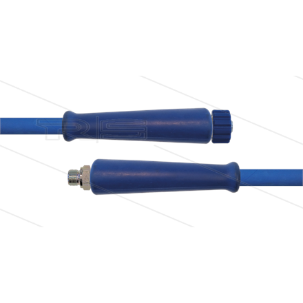HD-Schlauch blau 1SN Plus-08 - 15m - 1/2" AGR x M22x1,5 HV flach - 2x GKS - 315 Bar