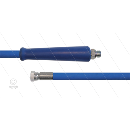 HD-Schlauch blau 2SC-10 - 25m - 3/8" AGR x 1/2" DKR - 1x GKS - 400 Bar - 3/8" AGR mit GKS