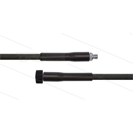 HD-Schlauch schwarz 1SC-08 - 15m - 3/8" AGR x M22x1.5 HV flach - 2x GKS - 250 Bar