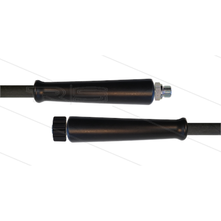 HD-Schlauch schwarz 1SC-10 - 15m - 3/8" AGR x M22x1,5 HV flach - 2x GKS - 250 Bar