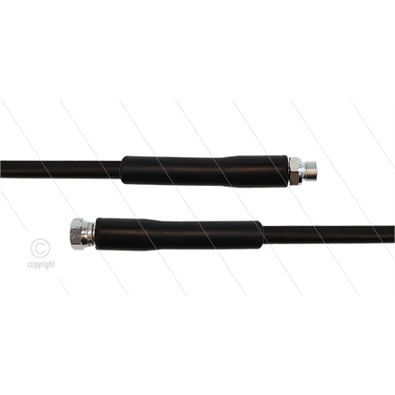 HD-Schlauch schwarz 1SN-06 - 5,0m - 3/8" DKR x 3/8" AGR - 2x GKS 250 Bar