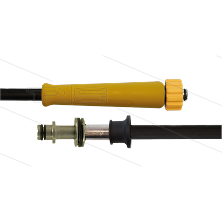 HD-Schlauch schwarz 1SN Plus-08 - 15m - M22 DKR konisch gelb x Ø11mm Nippel+Lager VA