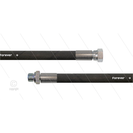 HD-Schlauch schwarz 2SCX-12 - Forever - 20m - 1/2" DKR x 3/8" AGR - ohne GKS - 400 Bar