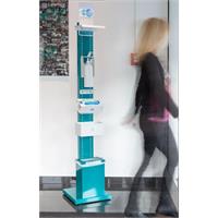 Hygienesstation Petrol bestückt mit 100 Masken