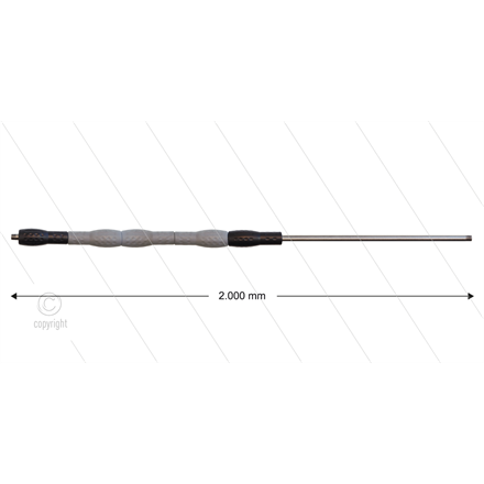 Iso88 lans L=2000mm - draaibare isolatie 500mm - zwart/grijs