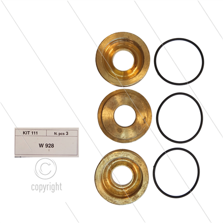 Kit 111 - Satz Messingringe + O-Ringe Ø16mm (3x) - Serie 47 - W928