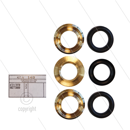 Kit 149 - Satz Messing Zwischenringe und Restop-ring Ø22mm (3x) - Serie 47