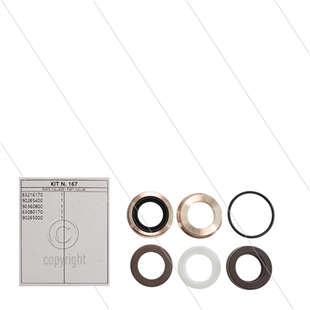 Kit 167 - kompletter Dichtsatz Ø18mm für 1 Plunger - Serie 63