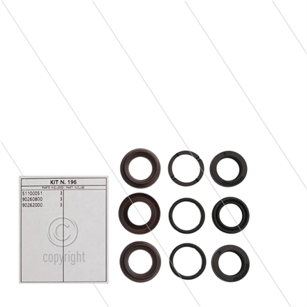 Kit 196 - Manschettensatz Ø15mm für 3 Plunger - Serie 60