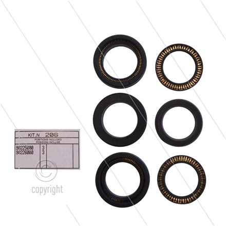 Kit 206 - Manschettensatz Ø20mm für 3 Plunger - Serie 66(V)HT