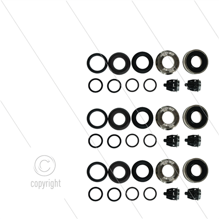 Kit 222 - kompletter Dichtsatz Ø22mm für 3 Plunger inkl. Ven