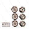 Kit 5 - Satz Ventilstopfen + O-Ringe (6x) - Messing vernickelt - M24x2x16,5 - Serie 47
