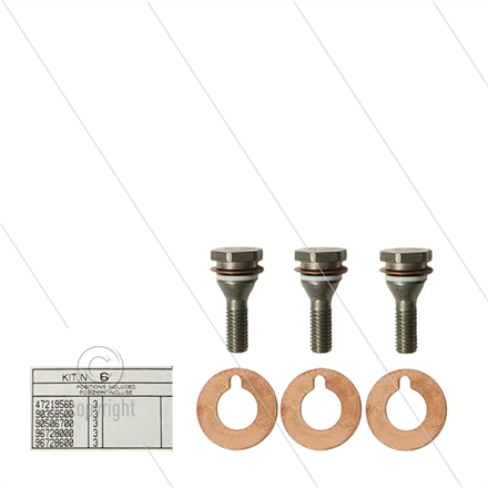 Kit 6 - Satz Plungerschrauben + Dichtungen (3x) - Serie 47 + 48 + 50