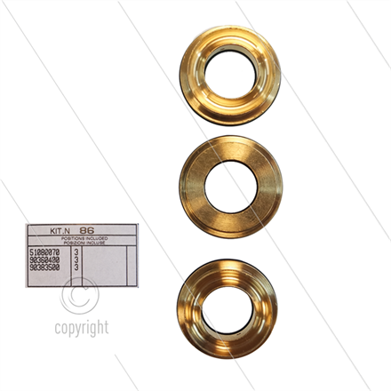 Kit 86 - Satz Messingringe + O-Ringe Ø15mm ( 3x) - Serie 51