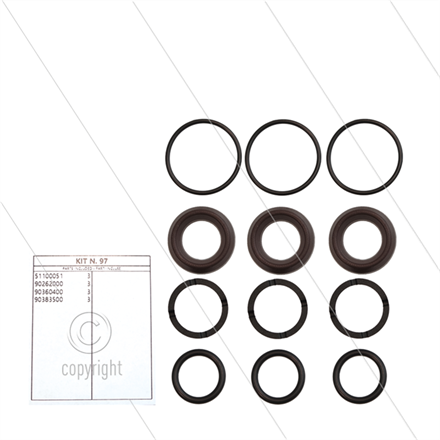 Kit 97 - Manschettensatz Ø15mm für 3 Plunger - Serie 51 Mist