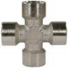 Kreuzstück 1/4"IG Messing vernickelt 150 bar Länge: 51 mm Höhe: 51 mm