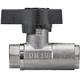 Kugelhahn 3/8"IG 210 bar Messing vernickelt mit Flügelgriff