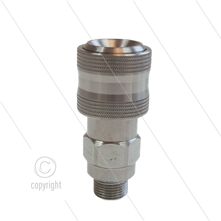 Kupplung 3/8" AG - passend für KEW - komplett VA - entkuppelt nach vorne