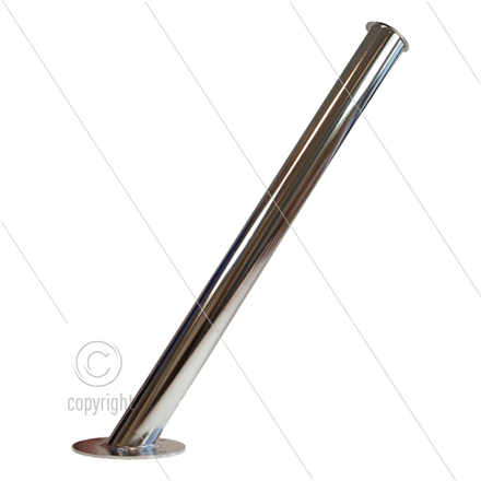 Lanzenhalter - Edelstahl - für Bodenmontage - mit Leckanschluss Ø20mm - L=740mm - Ø60mm