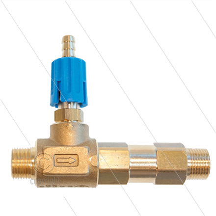LS12 - Schauminjektor - Messing - Ø2.1mm (120) - 220 Bar - 35 l/min - max 90°C - 2x 3/8" A