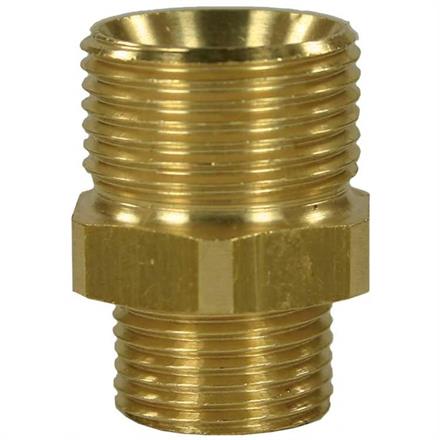 M21x1,5 AG : 3/8"AG Gegennippel Messing Länge: 32 mm