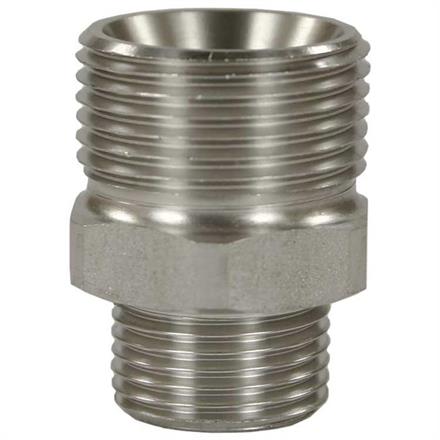 M22x1,5 : 1/2"AG Gegennippel Edelstahl Länge: 29 mm