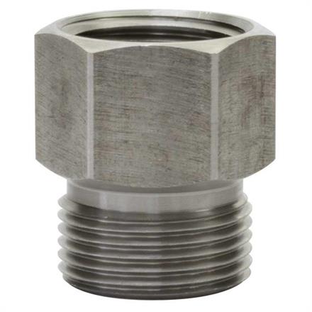 M22x1,5 AG : 1/2"IG Gegennippel Edelstahl  Länge: 29 mm
