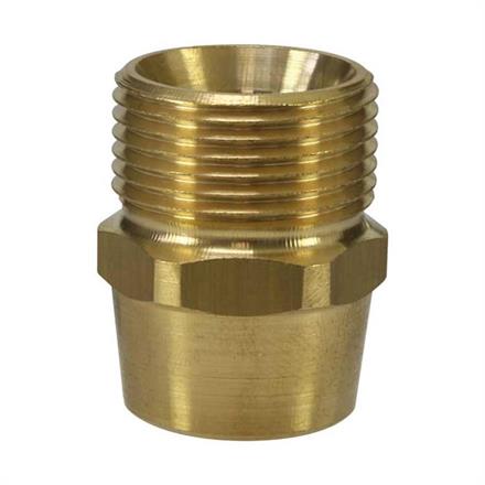 M22x1,5 AG : 1/2"IG Gegennippel Messing Länge: 29 mm