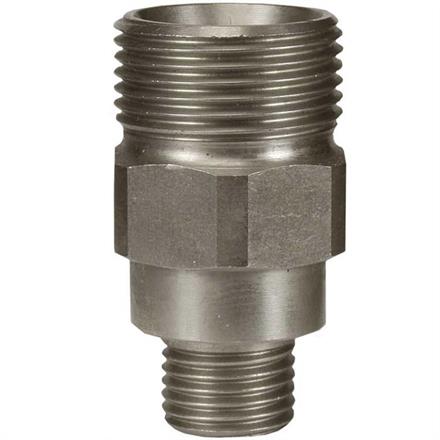 M22x1,5 AG : 1/4"AG Gegennippel Edelstahl lang Länge: 40 mm